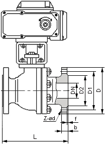 美標(biāo)電動球閥結(jié)構(gòu)圖